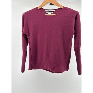 Max Studio Sweater Womens Large 100% Fine Merino Wool Maroon Classic Layer Soft